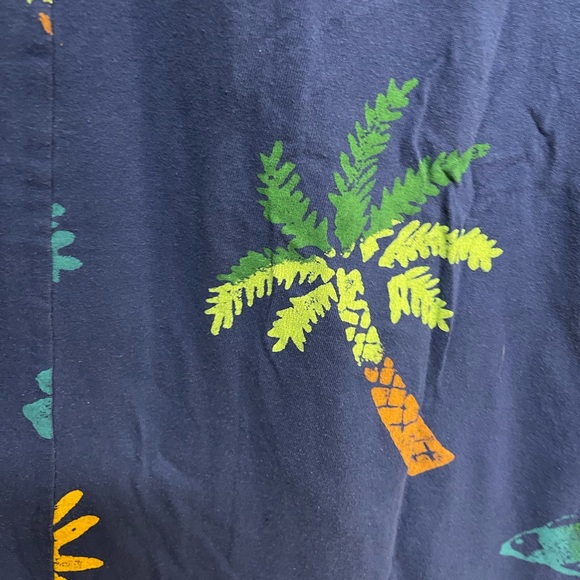 COPA CABANA Vintage Dress T-Shirt Midi Tropical Painted Carribean Blue Size 5X - Picture 8 of 12